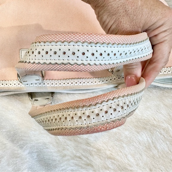 BURBERRY BLUE LABEL LIMITED CANVAS DIE CUT LEATHER TOTE - Picture 7 of 17